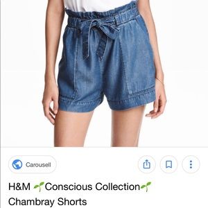 h and m paper bag shorts